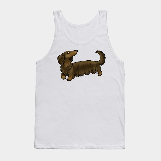 Dog - Long Haired Dachshund - Brown and Tan Tank Top by Jen's Dogs Custom Gifts and Designs